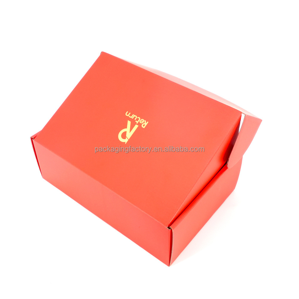 Pink Packing Boxes Cardboard Recyclable Corrugated Mailers Printing Custom Size Logo Cosmetic Shoe Hat Shipping Box with handle