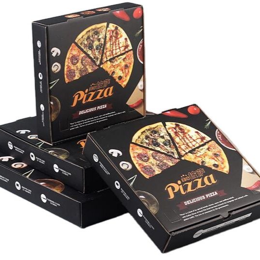 2022Wholesale 8 10 12 16 Inch Reusable Pizza Carton Custom Printed Corrugated Paper Packaging Cheap Pizza Box