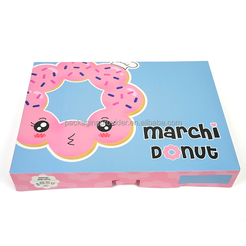 Wholesale Blue And Pink Donut Packaging box Food Packaging Mailing Shipping  Box Pizza Chocolate Packaging Box.