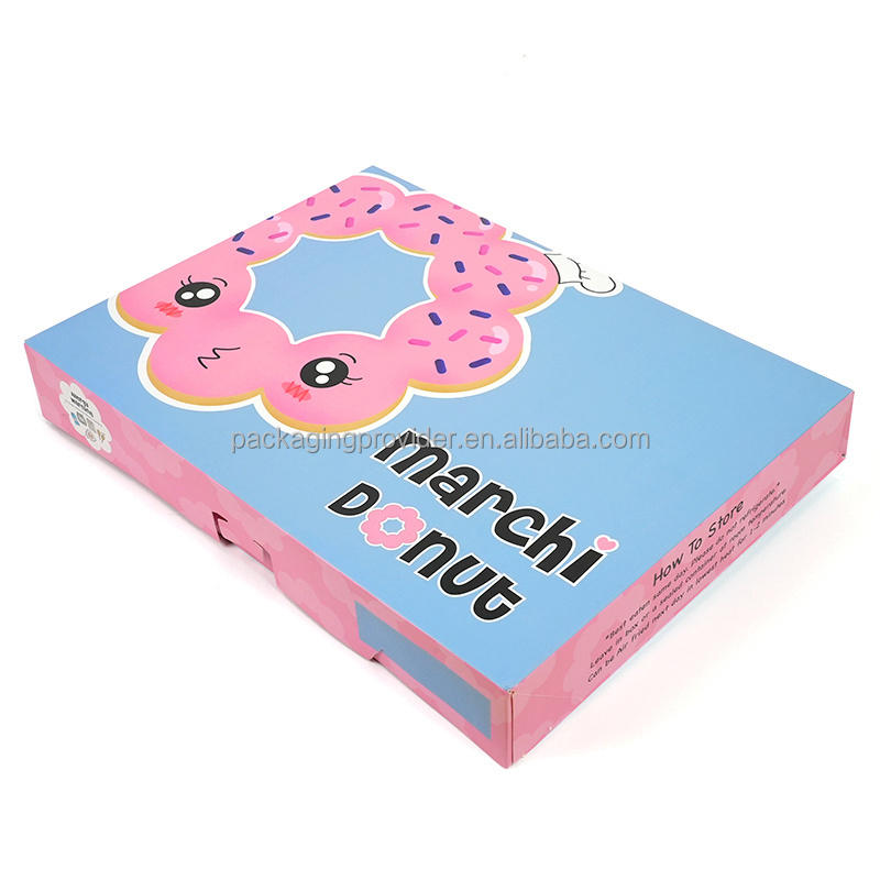 Wholesale Blue And Pink Donut Packaging box Food Packaging Mailing Shipping  Box Pizza Chocolate Packaging Box.