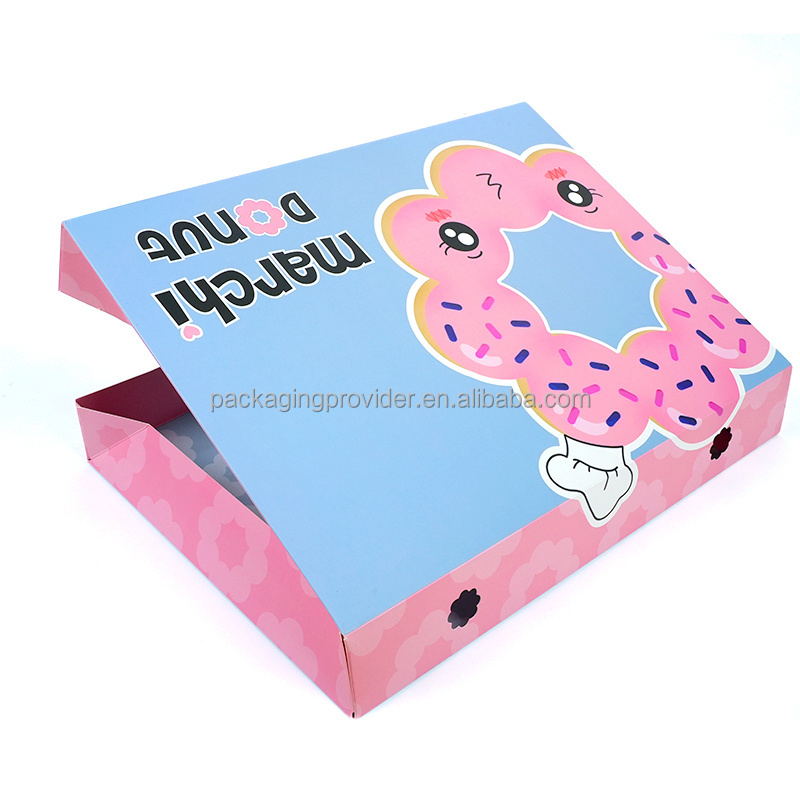 Wholesale Blue And Pink Donut Packaging box Food Packaging Mailing Shipping  Box Pizza Chocolate Packaging Box.