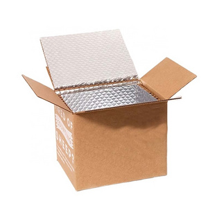 Fresh Cold Moving Cardboard Carton Aluminum Foil Foam Thermal Insulated Shipping Packaging Boxes for Transporting Frozen Food