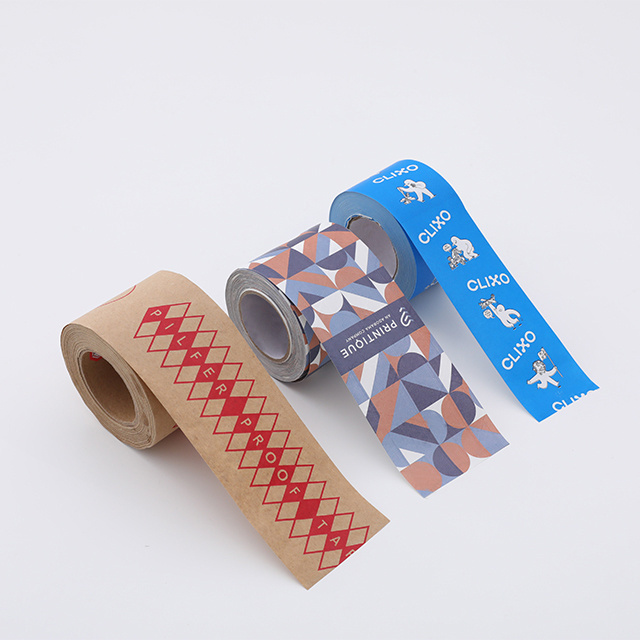 Wholesale Printed Non-Reinforced Water Activated Tape Customized Kraft Paper Gummed Packing Tape For Carton Sealing