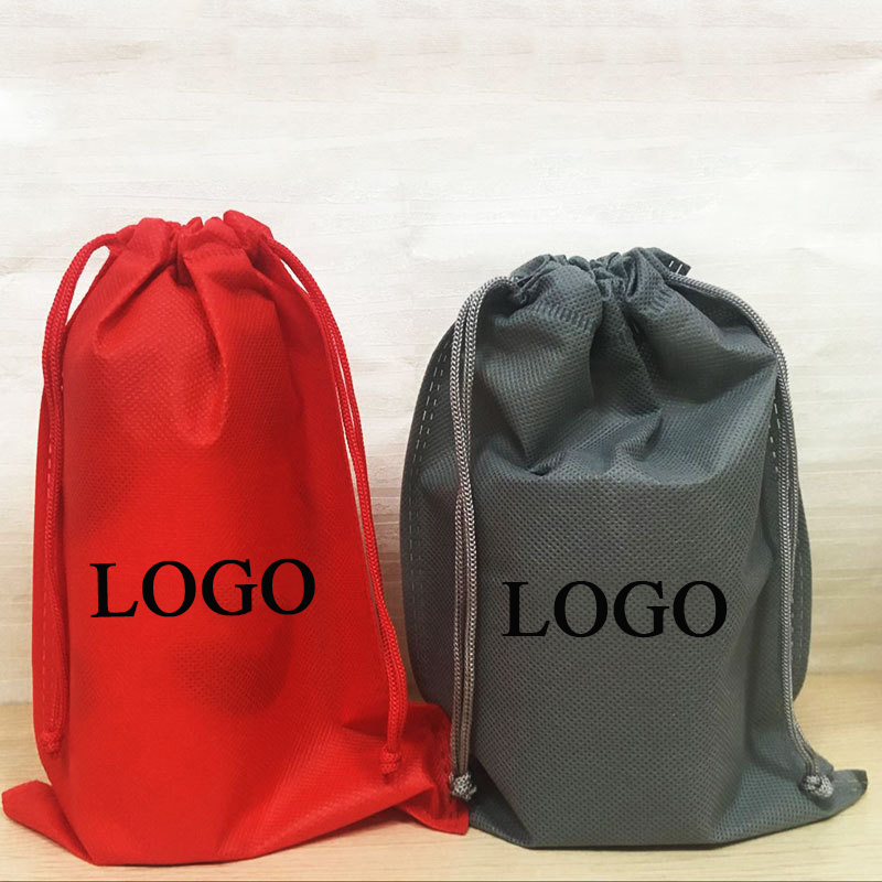 Wholesale Cheap custom logo non woven drawstring bag for gifts packing travel drawstring package non woven tissue dust bag