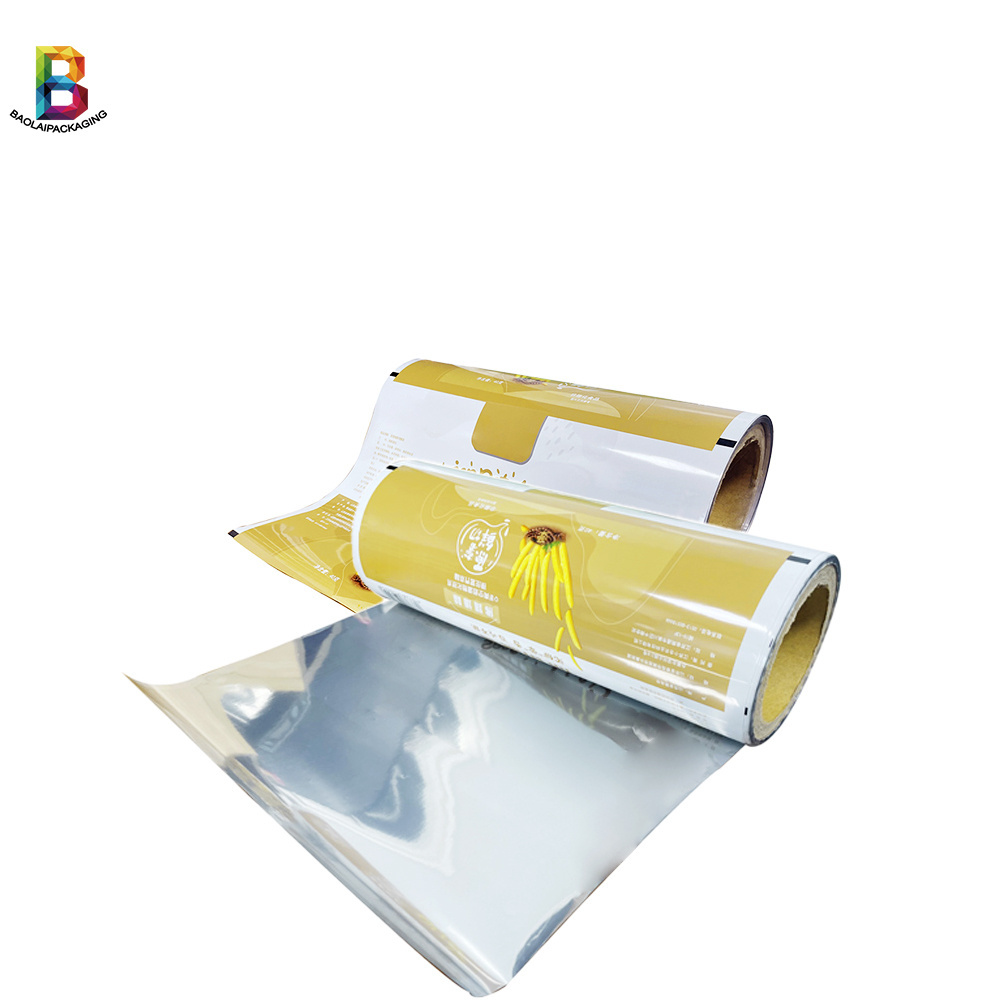 Aluminum Plastic flexible laminated film roll food packaging For Milk Spice Powder Packing Tea Sugar Sealing Film