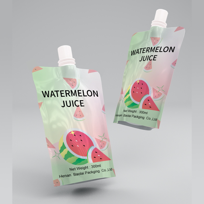 Custom spout pouch manufacturers stand up pouch 250ml liquid bag 300ml juice packs reusable cool drinks packaging