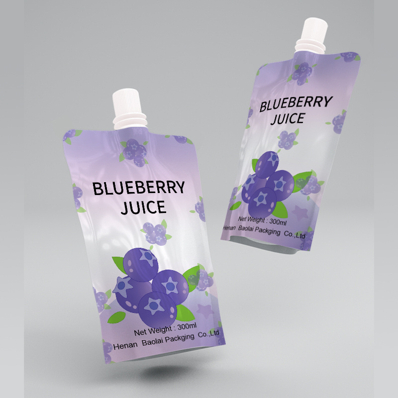 Custom spout pouch manufacturers stand up pouch 250ml liquid bag 300ml juice packs reusable cool drinks packaging