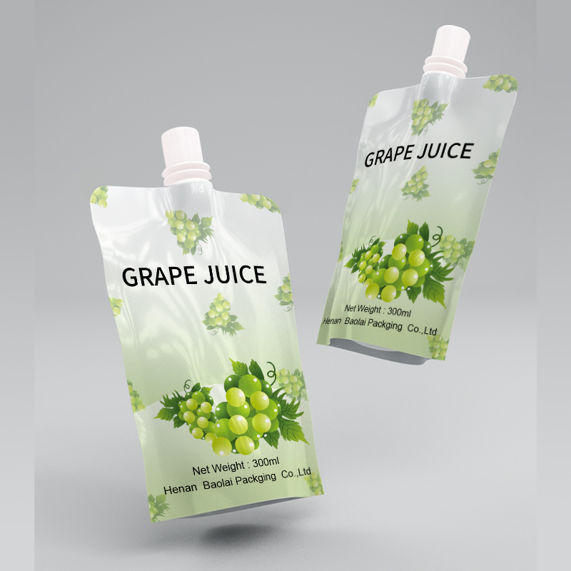 Custom spout pouch manufacturers stand up pouch 250ml liquid bag 300ml juice packs reusable cool drinks packaging