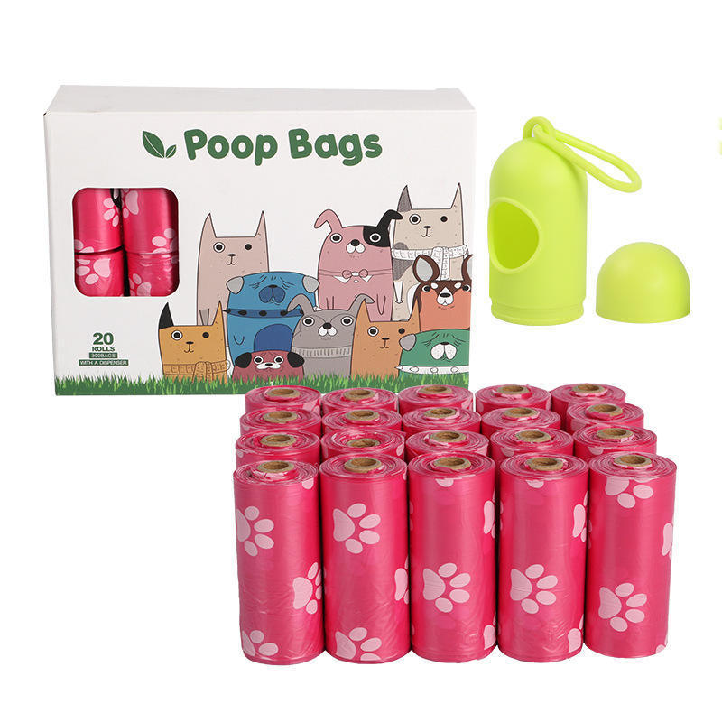 Custom biodegradable plastic portable doggie poop picking bag compostable pet dog feces waste poo poop bag for pet poop cleaning