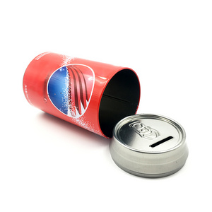 High Quality Customized Big Cola Beer Shape Tin Can Coin Piggy Bank Saving Money Box