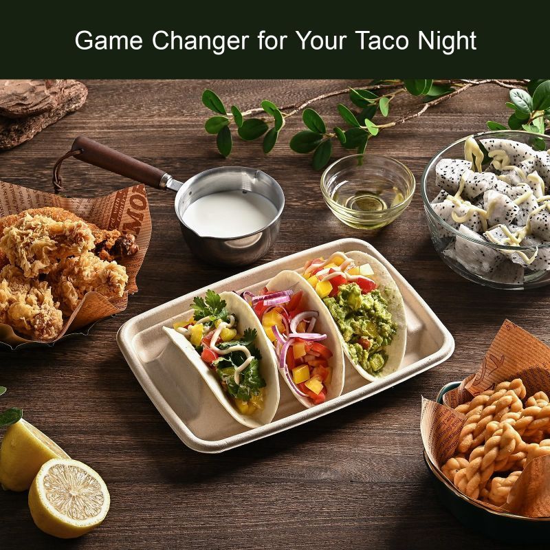 Wholesale Disposable Taco Stand Holder Box Taco Holder Paper Card For Party Fiesta 3 Tacos Packaging Box