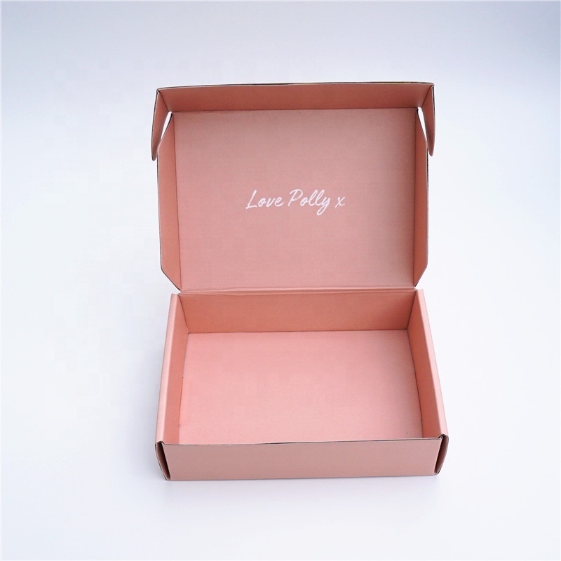 Reusable Custom Logo Printed Cardboard Luxury Corrugated Pink Shipping Box For Small Business