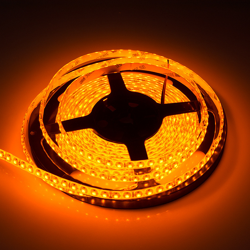 3 years warranty yellow color amber color 24V 9.6W 120LEDs/m 600LEDs/roll 3528 LED strip light