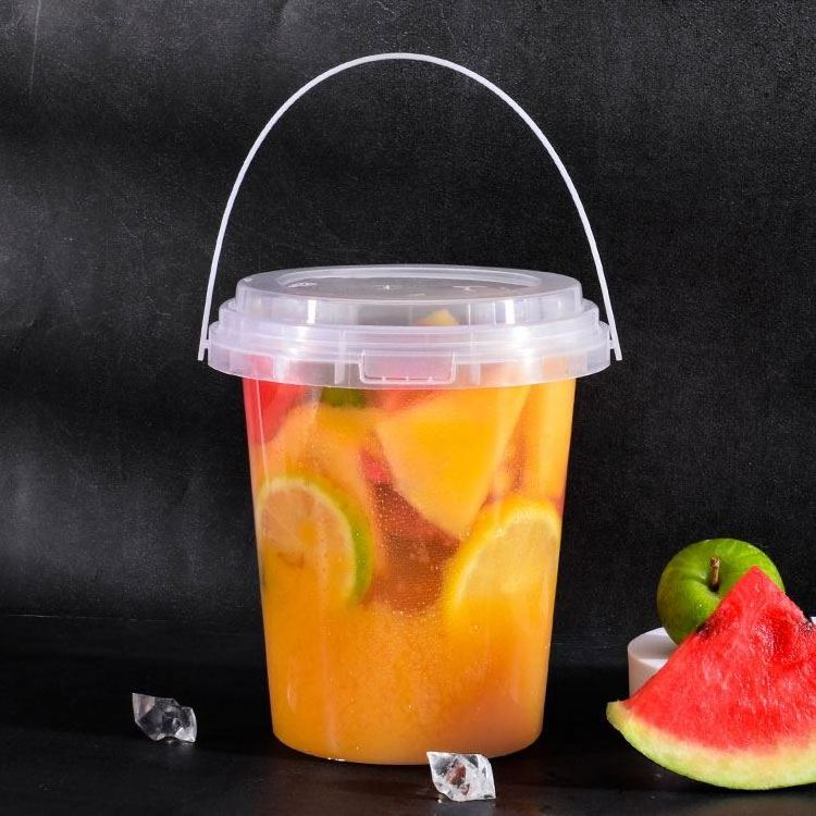 1 L Large Cup Cheap Disposable PP Juice Cup Clear Fruit Juice Cups Bucket Container