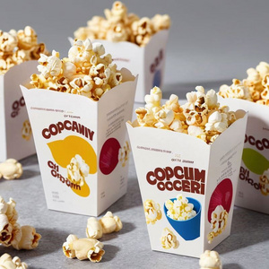 wholesale disposable paper popcorn box microwave popcorn food packaging boxes