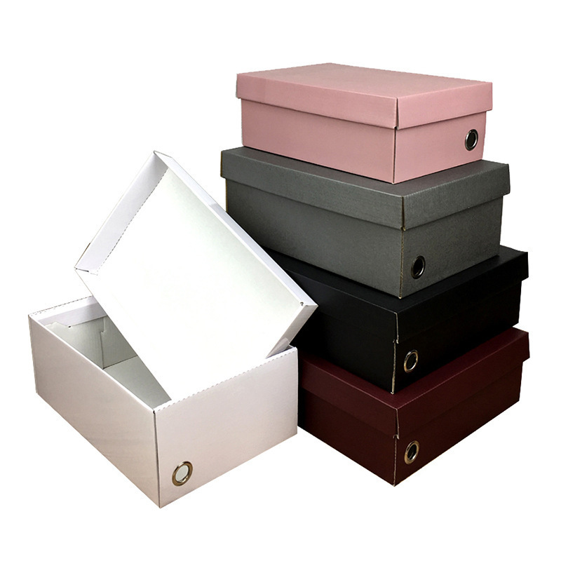 Custom Sneaker Cardboard Men Women Packaging Storage Box Shoe Paper Box Environmentally Friendly Kraft Paper Rigid Boxes Square