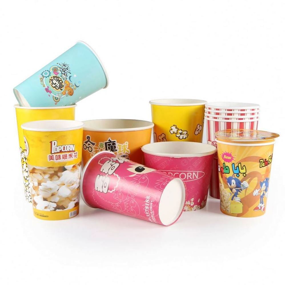 wholesale disposable paper popcorn box microwave popcorn food packaging boxes