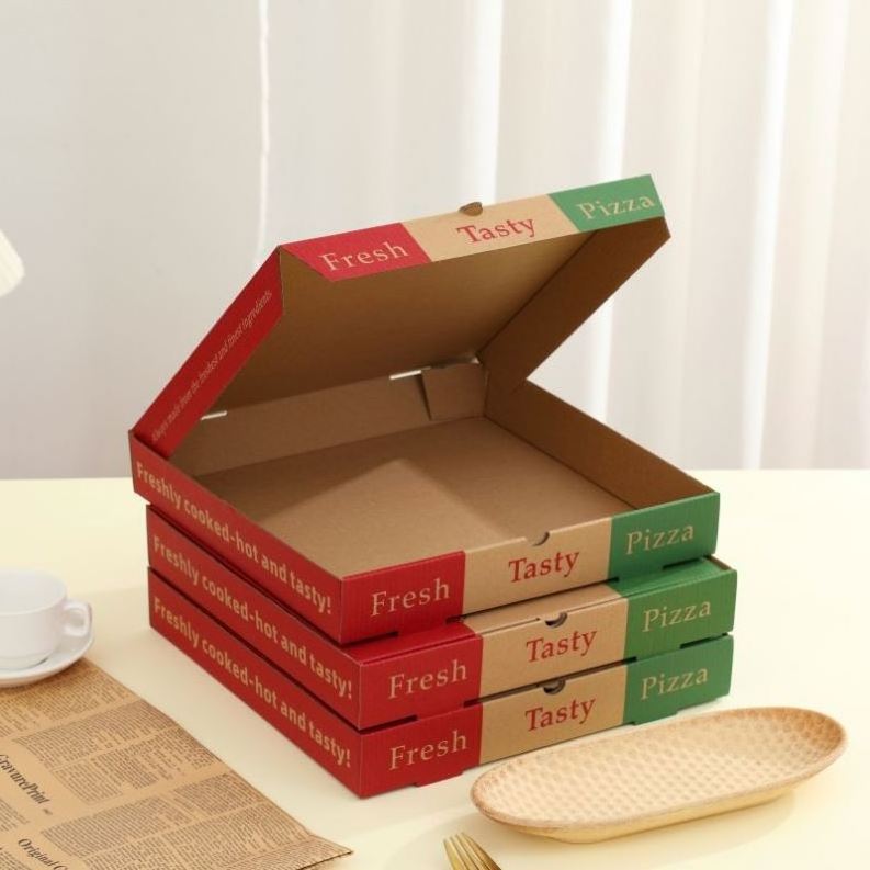 Custom printing caixas para pizzas 9 10 11 12 14 18 Inch Burger Pizza Boxes Flute Corrugated pizza packing box