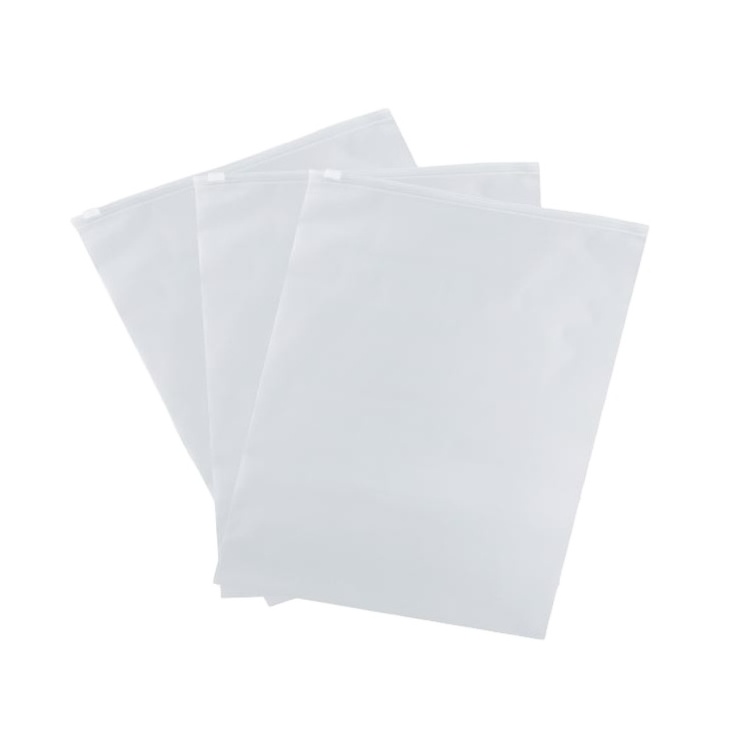 Frosted Plastic Zip Slider Bags For Clothing Resealable Ziplock Clear Poly Bags For Hoodies And Socks Vent Hole Pack Usage