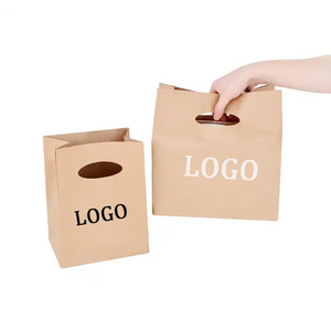 Sac En Papier Kraft Customized Printed Brown Kraft Paper Packaging Bags Food Takeaway Paper Bag