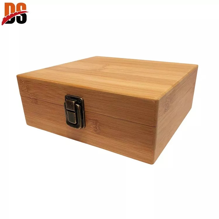 DS Wood Stash Box Kit with Rolling Tray Large Box 100% Bamboo Wood Stash with Jars