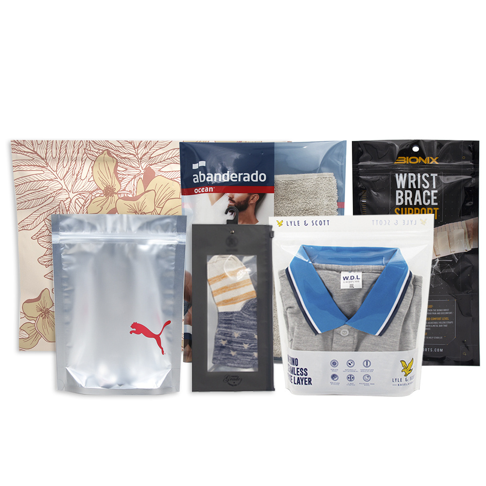 Wholesale Customize Transparent Plastic Mylar Zip Lock Packaging Bag For Women Girls Underwear Panties Briefs