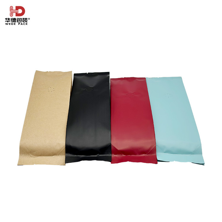 Factory Customization Biodegradable Black Coffee Bags With Valve And Zipper Flat Bottom Coffee Beans Packaging Bags