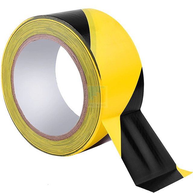 Yellow and Black Safety Signage Printed Field Outdoor Underground Road Warning Hazard Tape PVC Floor Marking Tape