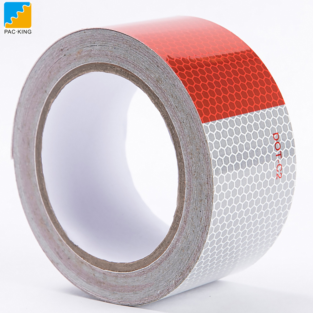 Reflector Sticker Red Reflective Safety Warning Tape customized Reflectance Truck Vehicle Conspicuity Adhesive Reflective Tape