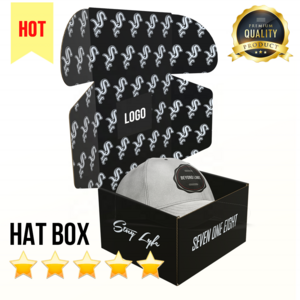 Hot Trending Custom LOGO Paper cardboard cowboy packaging bucket hat baseball cap hat box packaging with clear PVC window