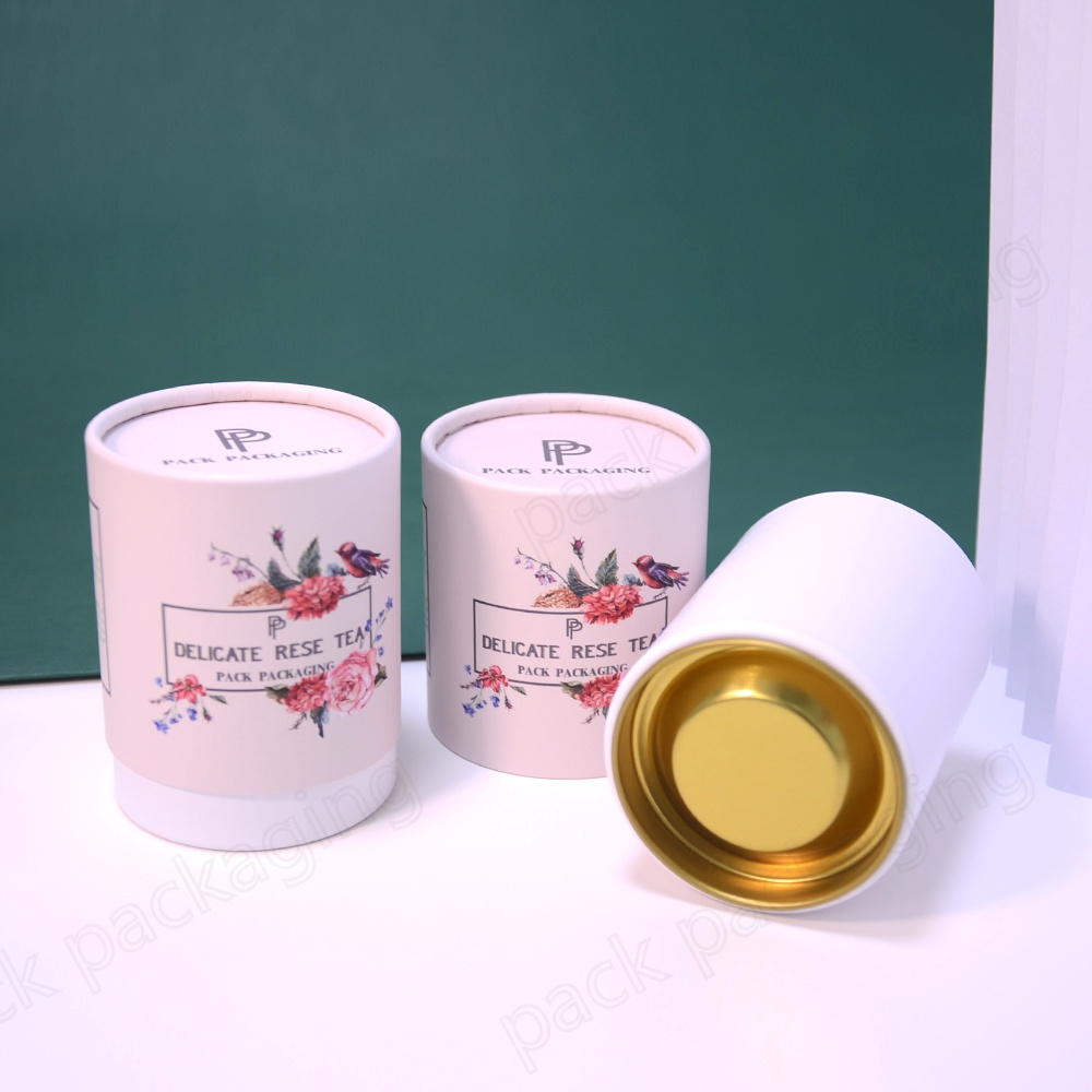 Customized Cylinder Aluminium Foil Cardboard Tea Cans Paper Tube Canister for Food Packaging