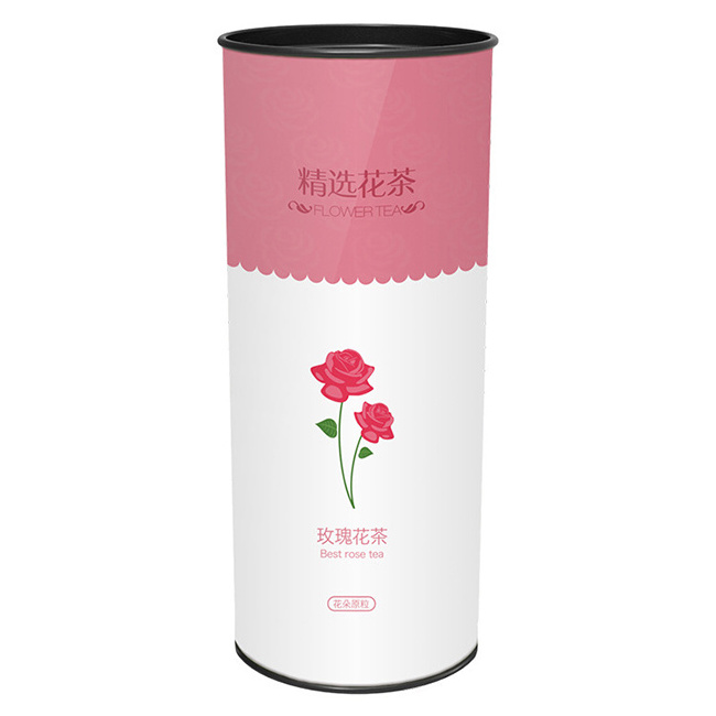 Custom Printed Empty Tea Paper Cardboard Tubes Round Carton Box Tea Paper Packaging Can