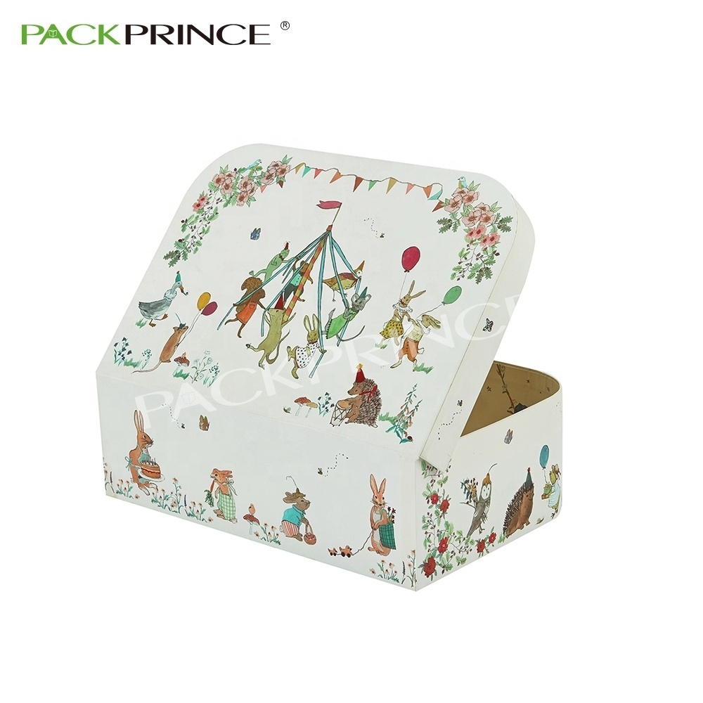 Wholesale Luxury Fancy Mini Child Decorative White Gift Boxes Rigid Cardboard Suitcase With Metal Handle