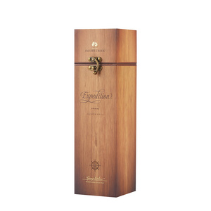 Classic Single Malt Whisky Velvet Inner Cover Gift Packaging Wooden Textured Paper Box With Metal Lock Lid