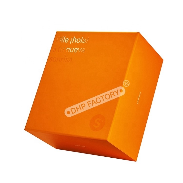 Custom Logo Full Color Printing Large Gift Orange  Home Use Suit Dress Packaging Two Pieces Box