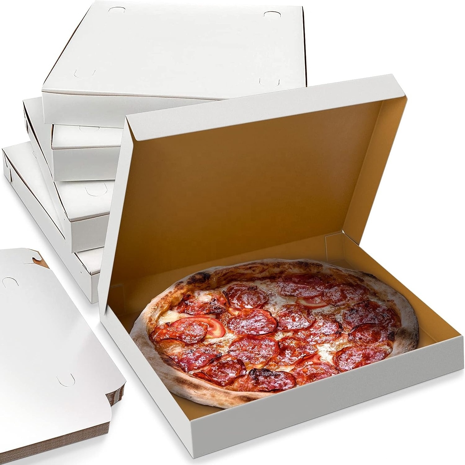 Wholesale Cheap Insert Foldable Plain Custom Shape Printed  Luxury Pizza Boxes 6 8 9 10 12 14 16 18 Inch Pizza Box Recyclabl