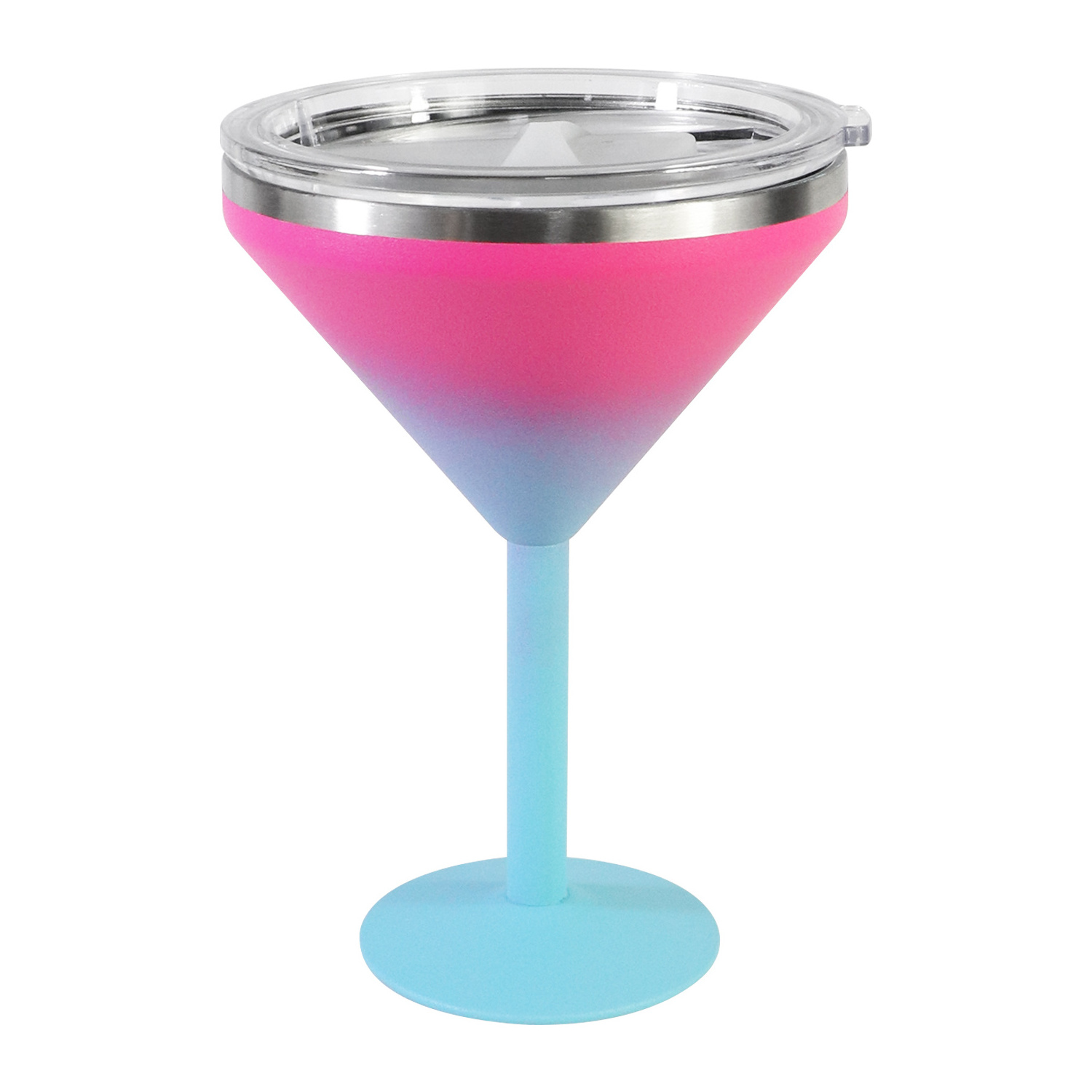 8oz Chasertini Colored Cocktail Stemmed Martini Glass Personalized To Go Stainless Steel Martini Cup With Lid