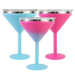 8oz Chasertini Colored Cocktail Stemmed Martini Glass Personalized To Go Stainless Steel Martini Cup With Lid