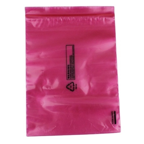 Pink Static Shielding Packaging Size Customized and Zipper Lock Anti Static Bag