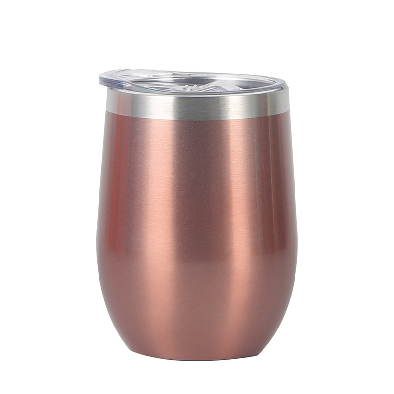 Factory Wholesale Custom Logo 12oz Tumblr Wine Reusable Cup Stainless Steel Egg Cups