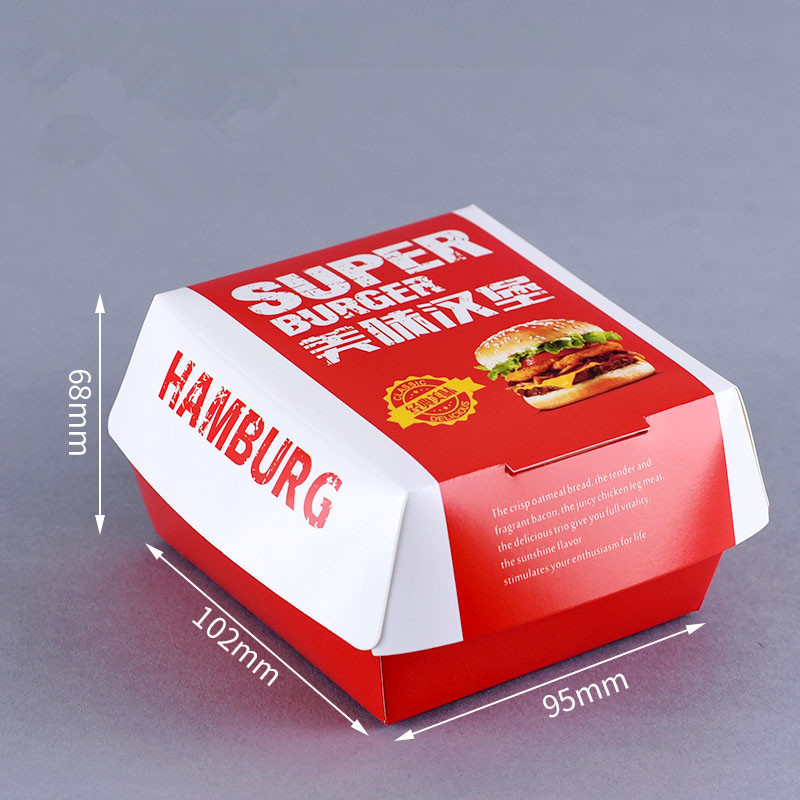 Custom Disposable Food Grade Cardboard hamburger Packaging Paper Burger Box