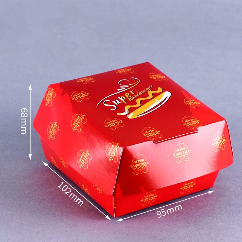 Custom Disposable Food Grade Cardboard hamburger Packaging Paper Burger Box