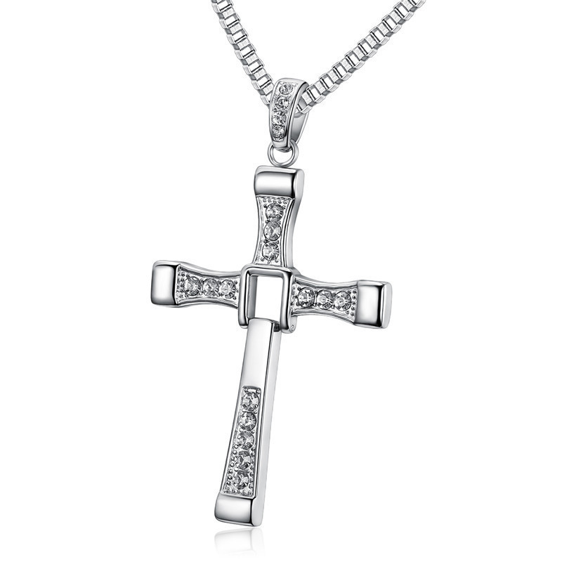 2023 Minimalist Design Religious Jewelry Gold Plated Cross Men's Pendant Chain Necklace Fashion Women's Necklace 18k Gold