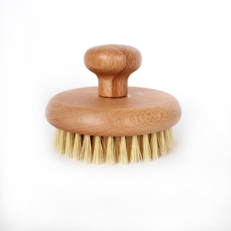 Custom Logo Dry Body Brush Natural Vegan Sisal Nylon Bristles Soft Exfoliating Wood Loofah Eco-certified Bath Skin Shower Care