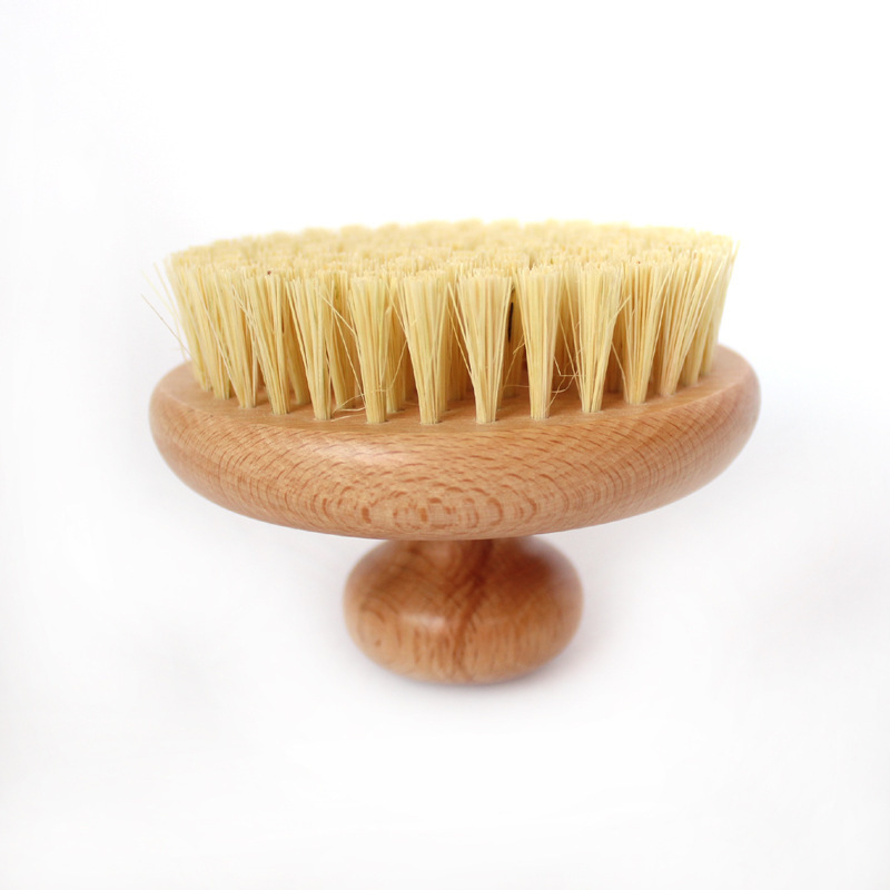 Custom Logo Dry Body Brush Natural Vegan Sisal Nylon Bristles Soft Exfoliating Wood Loofah Eco-certified Bath Skin Shower Care