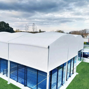 Panoramic padel court roof aluminium removable padel tennis court roof cover