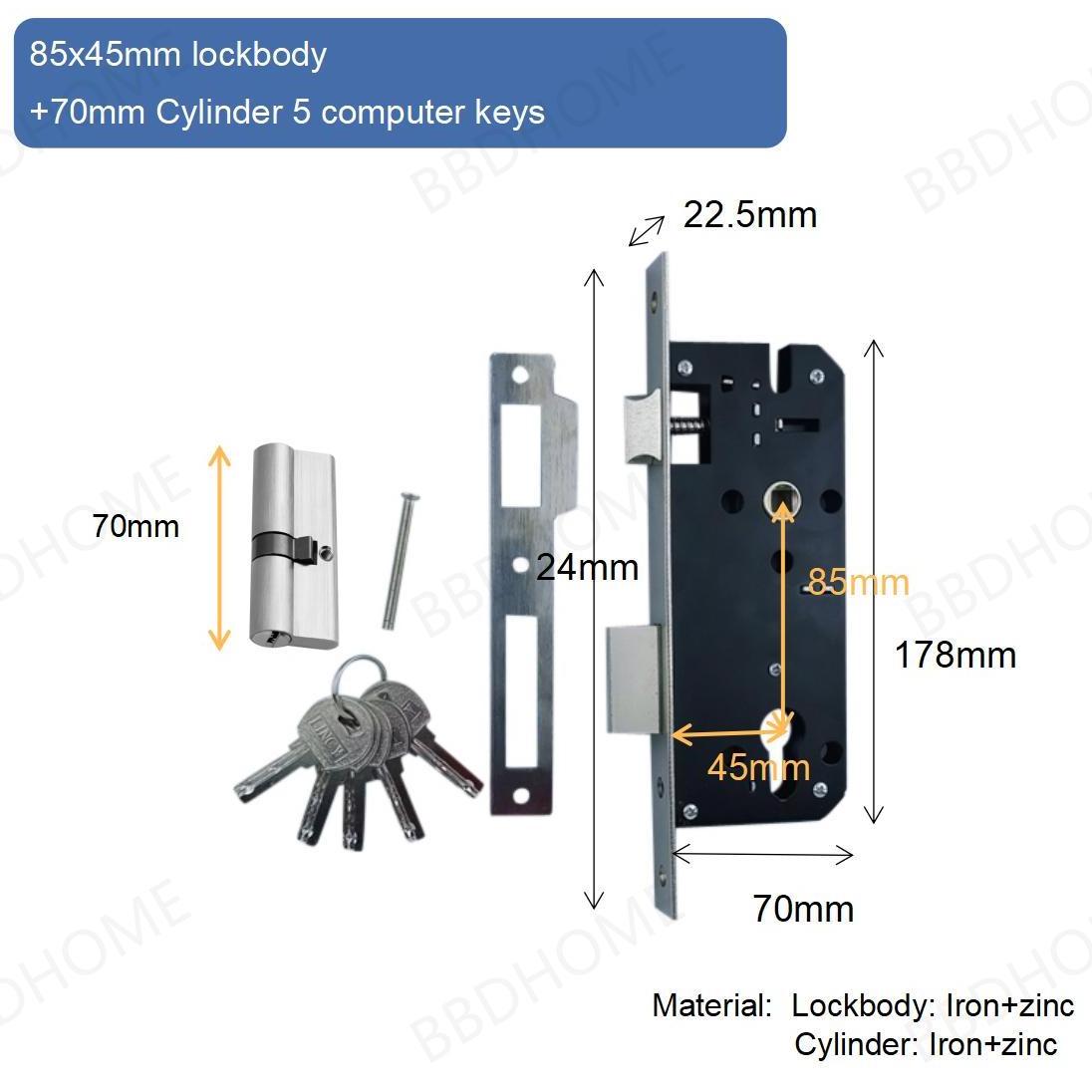 Factory Euro Metal square Rosette  key escutcheon Modern Black Zinc alloy locks and door handle for door