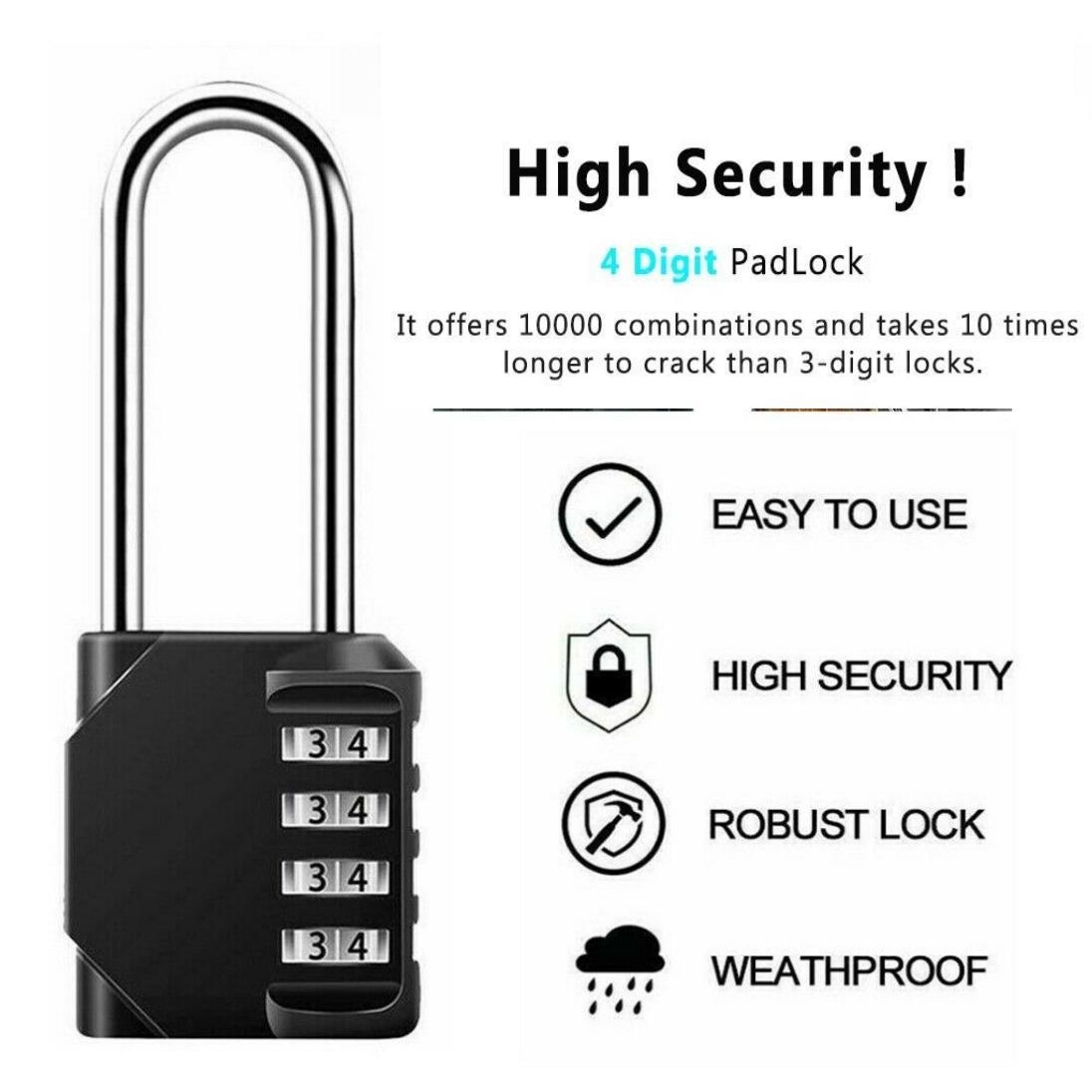 American big Security dial Combination keyless locker gym cabinet house door high household hardened long shackle padlocks