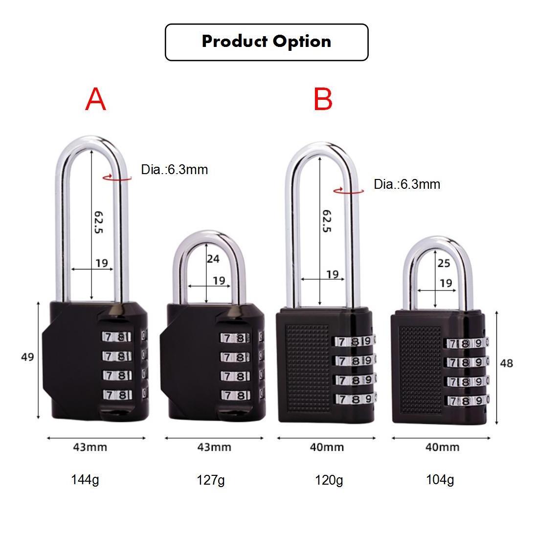 American big Security dial Combination keyless locker gym cabinet house door high household hardened long shackle padlocks