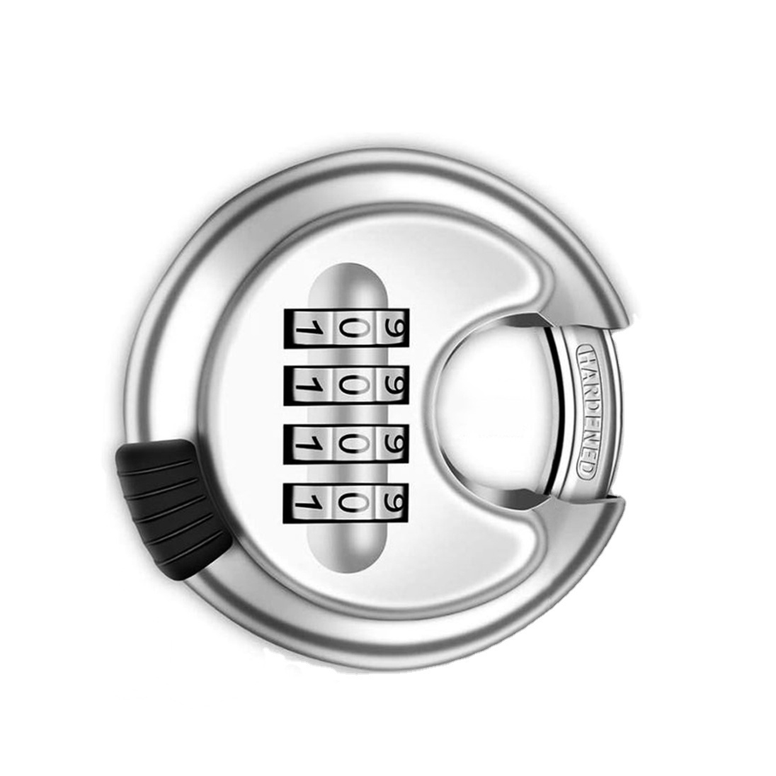 Stainless Steel 70mm Resettable Round Disc Combination 4-digit Combination Padlock Password Disk Padlock